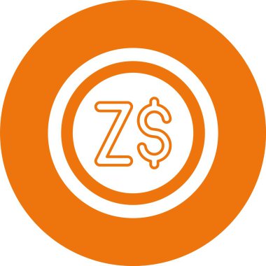 Zimbabwean Dollar Symbol. web icon simple illustration clipart