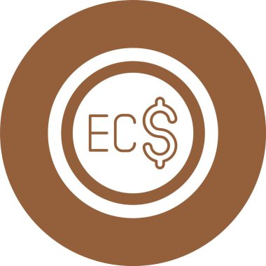 Doğu Karayip Doları ağ ikonu vektör illüstrasyonu