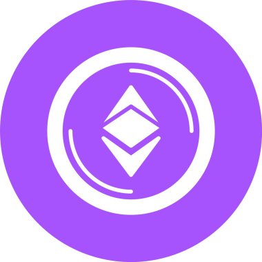 Ethereum web simgesi, basit vektör illüstrasyonu.