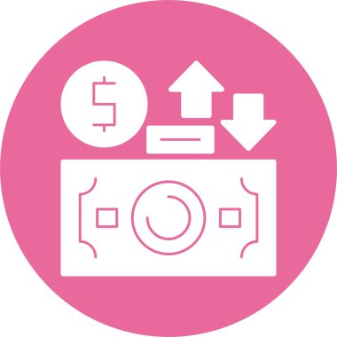 Değişim oranı web simgesi, basit vektör illüstrasyonu