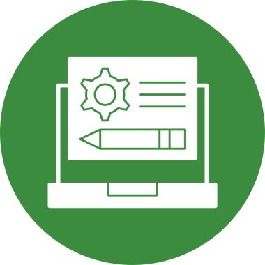 laptop ayarları web simgesi, basit vektör illüstrasyonu