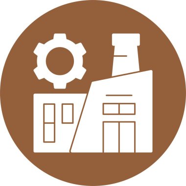 Fabrika web simgesi, basit vektör illüstrasyonu