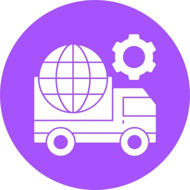 Lojistik web simgesi, basit vektör illüstrasyonu