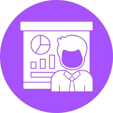 Brifing web simgesi, basit vektör illüstrasyonu