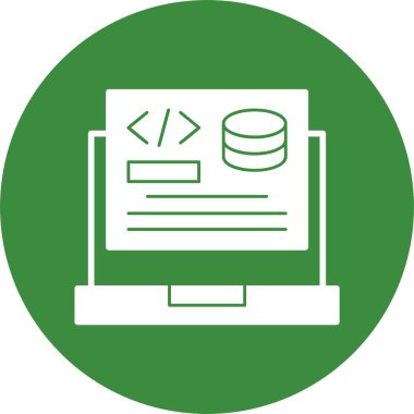 Arka Uç Geliştirme Web simgesi, basit vektör illüstrasyonu