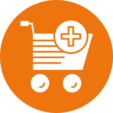 Alışveriş arabası simgesi, vektör çizimi basit tasarım