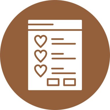 İstek listesi web simgesi, basit vektör illüstrasyonu