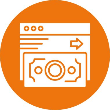 Çevrimiçi Ödeme web simgesi, basit vektör illüstrasyonu