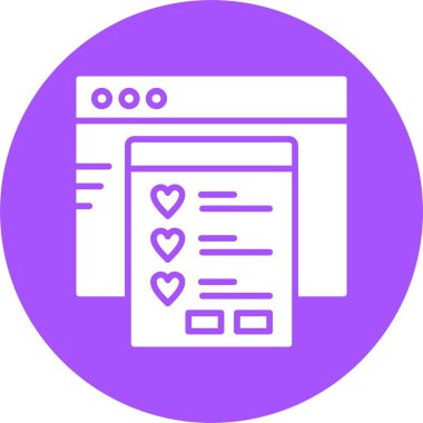 İstek listesi web simgesi, basit vektör illüstrasyonu