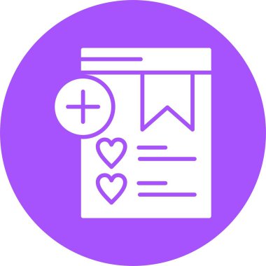 İstek listesi web simgesi, basit vektör illüstrasyonu