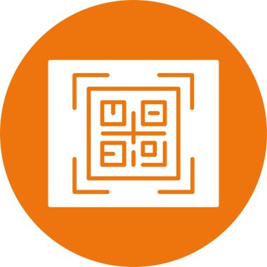 QR Kod web simgesi, basit vektör illüstrasyonu