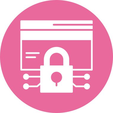 Veri şifreleme simgesi, vektör çizimi basit tasarım