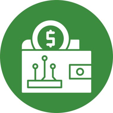 dijital cüzdan simgesi, vektör illüstrasyonu basit tasarım