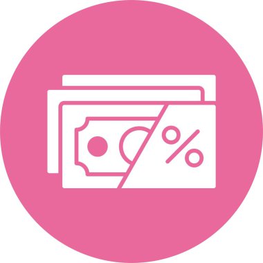 Vergi indirgeme simgesi, vektör illüstrasyonu basit tasarım