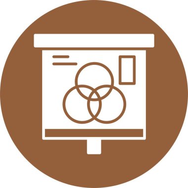 Venn Diyagram simgesi, vektör illüstrasyonu basit tasarım