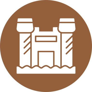 Sandcastle web simgesi, basit vektör illüstrasyonu.