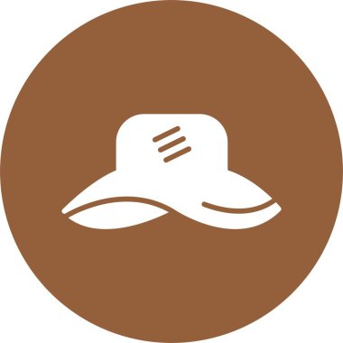 Plaj şapkası web simgesi, basit vektör illüstrasyonu.