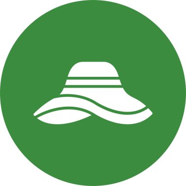 Güneş şapkası web simgesi, basit vektör illüstrasyonu.