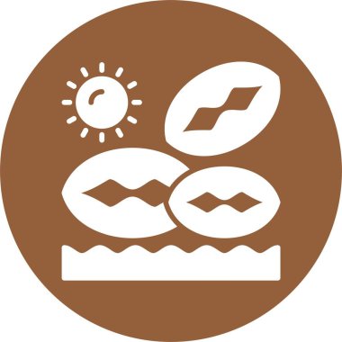 Plaj tarama web simgesi, basit vektör illüstrasyonu.