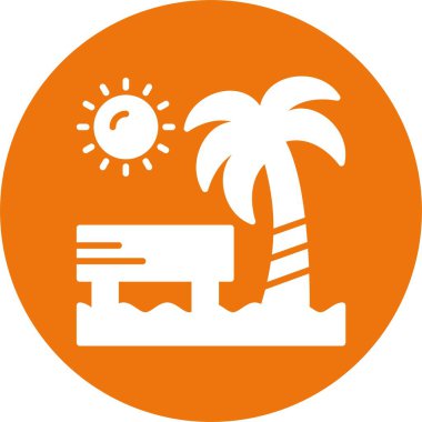 Plaj konseri web simgesi, basit vektör illüstrasyonu.