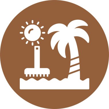 Plaj Temizleme Ağı simgesi, basit vektör illüstrasyonu.