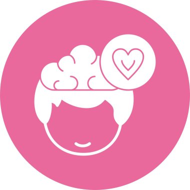 Aşk web simgesinde, basit vektör illüstrasyonu.