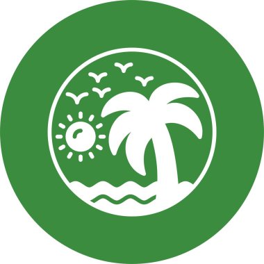 Plaj web simgesi, basit vektör illüstrasyonu.