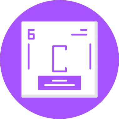 Periyodik tablonun kimyasal elementinin web illüstrasyonu