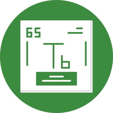 Terbiyum web simgesi vektör illüstrasyonu