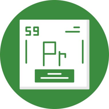 Praseodymium web simgesi vektör illüstrasyonu