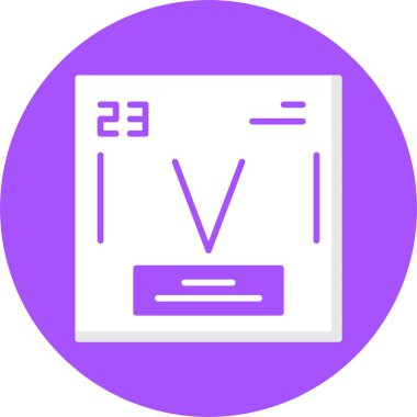 Vanadyum web simgesi vektör illüstrasyonu