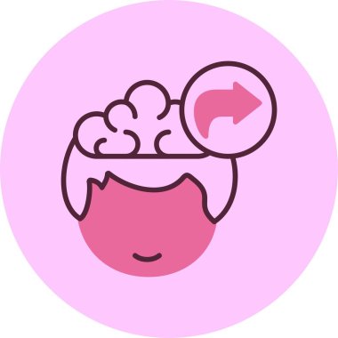 Yeniden Yapılandırma simgesine sahip beyin basit illüstrasyon