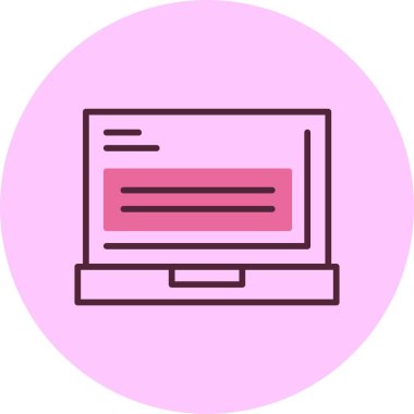 dizüstü bilgisayar web simgesi, basit vektör illüstrasyonu