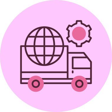 Kişisel ve ticari kullanım için illüstrasyon Lojistik web simgesi.