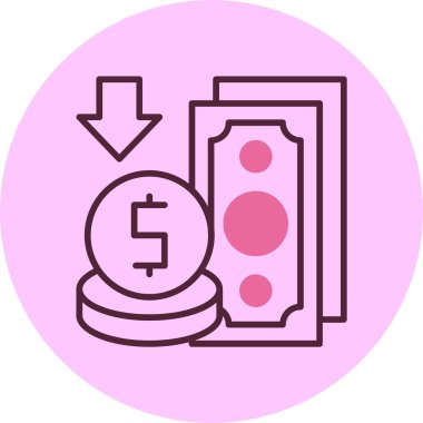 Deflation modern simgesinin vektör illüstrasyonu