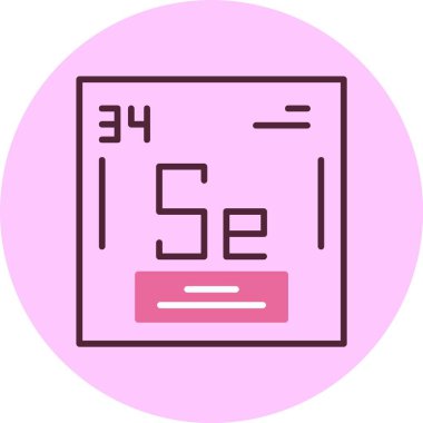 Periyodik tablonun kimyasal elementinin web illüstrasyonu