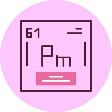 Periyodik tablonun kimyasal elementinin web illüstrasyonu