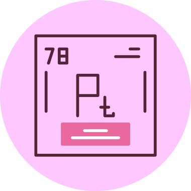 Periyodik tablonun kimyasal elementinin web illüstrasyonu