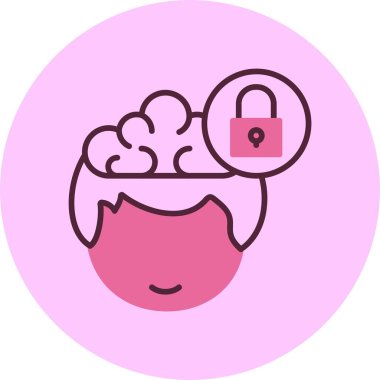 Beyni olan insan kafası, vektör çizimi basit tasarım