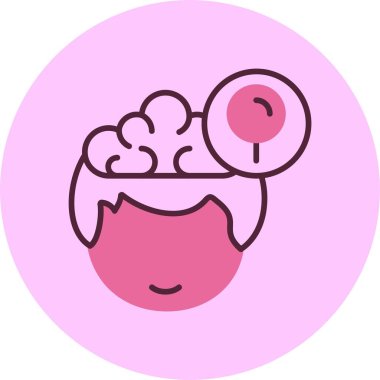 Beyni olan insan kafası, vektör çizimi basit tasarım