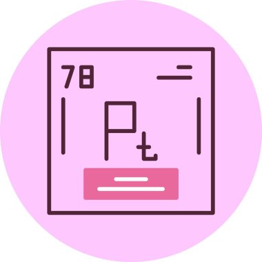 Periyodik tablonun kimyasal elementinin web illüstrasyonu