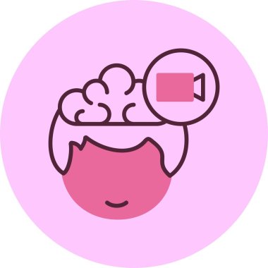 Beyni olan insan kafası, vektör çizimi basit tasarım