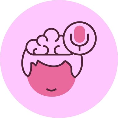 Beyni olan insan kafası, vektör çizimi basit tasarım