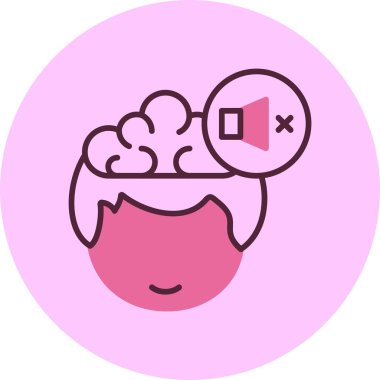 Beyni olan insan kafası, vektör çizimi basit tasarım