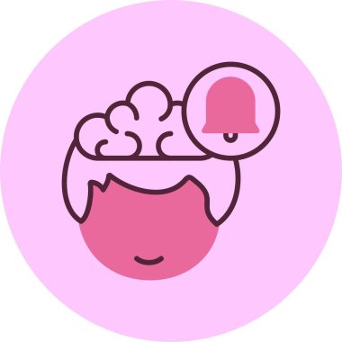 Beyni olan insan kafası, vektör çizimi basit tasarım