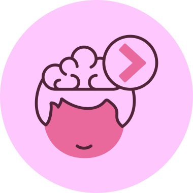 Beyni olan insan kafası, vektör çizimi basit tasarım