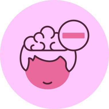 Beyni olan insan kafası, vektör çizimi basit tasarım