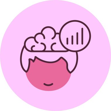 Beyni olan insan kafası, vektör çizimi basit tasarım