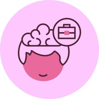 Beyni olan insan kafası, vektör çizimi basit tasarım