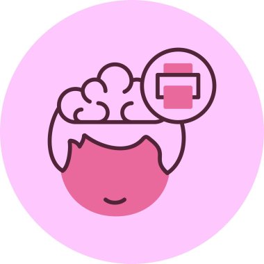 Beyni olan insan kafası, vektör çizimi basit tasarım